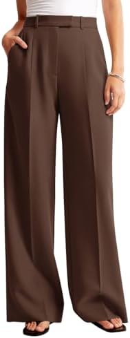 NIMIN Women Wide Leg Work Pants High Waisted Dress Trousers with Pockets