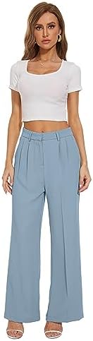 FUNYYZO Wide Leg Dress Pants for Women Work Slacks Business Casual Outfits