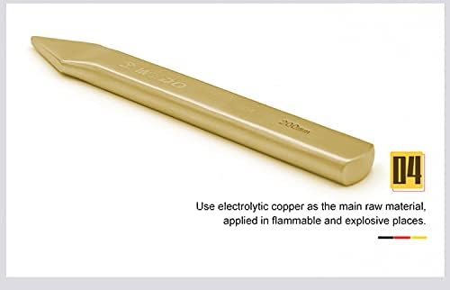 WEDO Non-sparking Cross Cutting Chisel, Aluminum Bronze, DIN Standard, BAM & FM Certificate, 5x8x300mm.