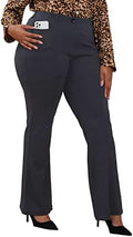 DGD Wrinkle-Free Stretch Dress Pants Plus Size for Women Pull-on Pant Ease into Comfort Office Pant