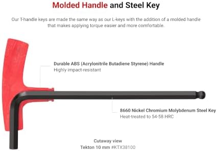 TEKTON Ball End Hex and Star T-Handle Key Set, 34-Piece | KEY90001 | 5/64 - 3/8 in., 2 - 10 mm, T6 - T50, Manganese Phosphate Finish