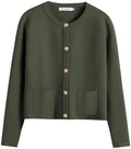 ANRABESS Women's Button Down Cropped Striped Cardigan Sweaters