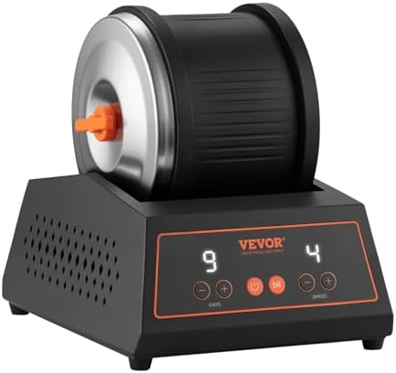 VEVOR Rock Tumbler Kit, 4lbs Rock Polishing Kit, 4 Speed Settings 9-Day Polishing Timer Stone Polishing Kit, Belt-Free Rock Polisher with Adapter & Overload Protection, Rock Polisher for Adults Kids
