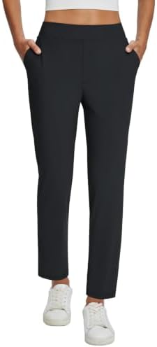 baleaf Womens Business Casual Pants Stretch Travel Pants On Airport with Zipper Pockets Dressy Slacks Golf Work Pull on