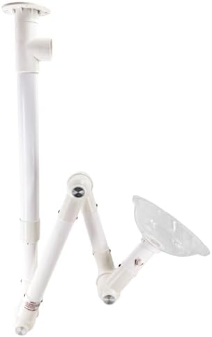 Universal Fume Extractor Arm 90mm 110mm Compatible, 3-Section 360° Rotatable Lab Fume Hood Snorkel, Ceiling or Wall Mountable for Lab,Moxibustion, Soldering, Industrial (White-Transparent)
