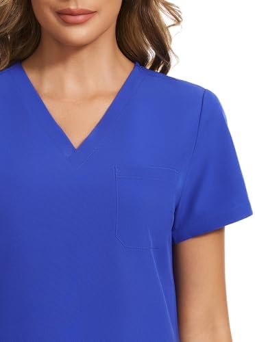 COZYFIT Scrubs for Women Set - Stretch V-Neck & Jogger Pant with 9 Pockets