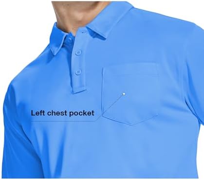 ZITY 5 Pack Polo Shirts for Men with Pocket Dry Quickly Short Sleeve Athletic Outdoor Work Collared Shirts