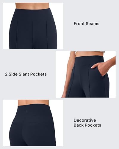 G4Free EverGoing Wide Leg Yoga Pants for Women Front Seam with Pockets