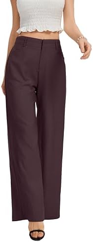 FUNYYZO Wide Leg Dress Pants for Women Work Slacks Business Casual Outfits