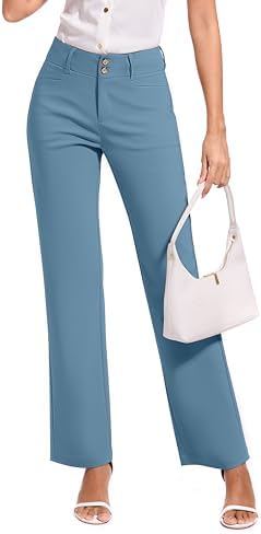 KICZOY Women Dress Pants Stretch Business Straight Leg with Pockets Wear to Work Casual 2026 Suitpants