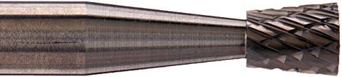 Drill America SN-1 Carbide Burr/Rotary File Inverted Cone Double Cut for Die Grinder 1/4" Dia. x 5/16" Cut Length with 1/4" Shank and 2" Overall Length, DUL Series