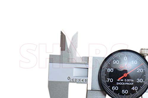 Shars 0-8" Precision Stainless Steel Shock Proof Dial Caliper .001" Graduation Black Face 303-1307B P
