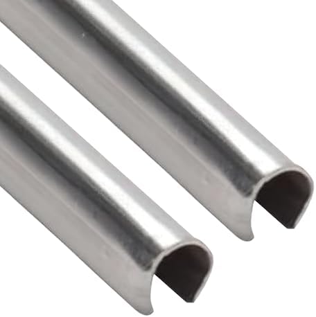 Easy Fix Hardware Snap On Repair Track Cover 1/4" for Sliding Patio Glass Doors | Sliding Door Repair Replacement Hardware Repair Stainless Steel | Fix Sliding Glass Door- 4 Feet (Pack of 2)