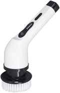Electric Spin Scrubber, Powerful Handheld Rotating Cleaner Brush with Adjustable Extension Handle for Kitchen Bathroom White