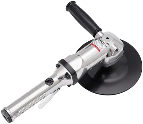 7-Inch Pneumatic Air Angle Sander Polishing Machine,4000 Rpm High Speed Air Angle Floor Stones Grinder,Lightweight Press-Type Pneumatic Polisher Sanding Tool for Polishing Car,Furniture,Stone