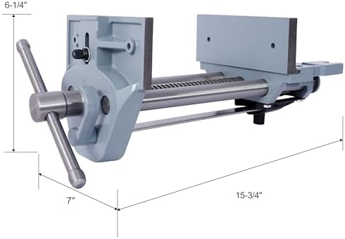 7 Inch Jaw Width Woodworking Vise Quick Release Heavy-Duty Metal Cast Iron Workbench Clamp Tool Vise Crafting Repair Tool GRAY