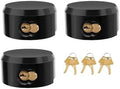 3 Pack Hidden Shackle Padlock Keyed Alike Heavy Duty Trailer Puck Black