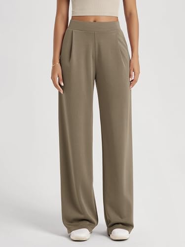 ODODOS Modal Soft Wide Leg Pants for Women High Waist Casual Relaxed Pants with Pockets-27/29"/ 31" Inseam