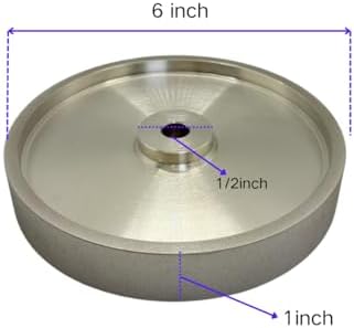 6-inch 320 grit CBN Grinding Wheel, Designed for Sharpening high-Speed Steel Tools, Lathe Tools, and Chisel Sets.Dimensions: 6" Diameter x 1" Width, 1/2" (320-grit)