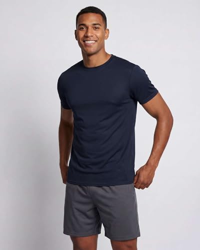 5 Pack Men's Dry Fit Workout T Shirts Crew Neck Athletic Gym Running Tees