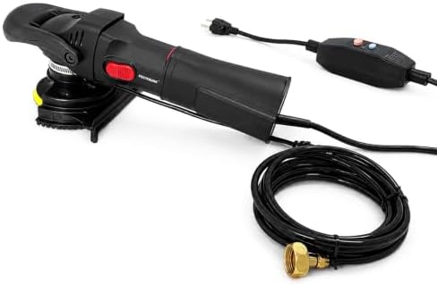 Professional Wet Concrete Polisher, High-Torque 1100W Variable Speed Water-Fed Wet Grinder with Diamond Cup Wheel & 7PCS Pads for Granite, Marble & Countertop Restoration