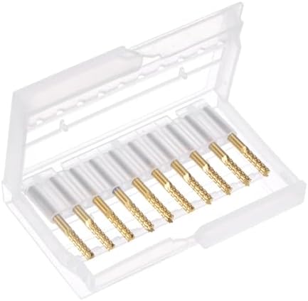uxcell 10Pcs 3.175mm Titanium Coat Carbide End Mill Engraving Milling Cutter CNC Router Bits for PCB Machine, 1/8" Shank