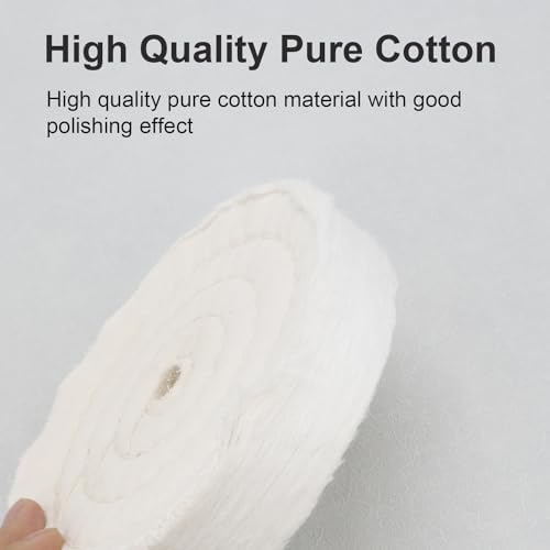 SCOTTCHEN Cotton Buffing Wheel 6 inch Extra Thick Spiral Sewn Polishing Pad for Bench Grinder Tool with 1/2" Arbor Hole(70 Ply) 1PCS