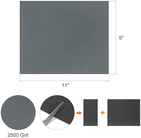 HARFINGTON 30pcs Sandpaper 2500 Grit 9 x 11 Inch Waterproof Backing Silicon Carbide Abrasive Wet Dry Sanding Sheets for Wood Finishing, Metal Sanding, Automotive Polishing