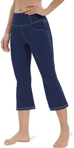 VOOVEEYA Women's Bootcut Leggings - Bootleg Yoga Pants Flare with 4 Pockets