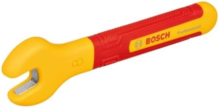 Bosch Professional VDE Wrench - 8mm (15° Jaw Position, Certified up to 1000V, Insulated with Polypropylene (PP) and Thermoplastic Elastomer (TPE))