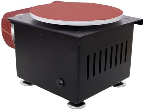2 in 1 Mini Belt Disc Sander, 6 Inch Belt Sander Adjustable Speed Electric Grinding Sanding Machine, Handcraft System Bench Grinder Small Spindle Sander Machine for Metal Working and Woodworking