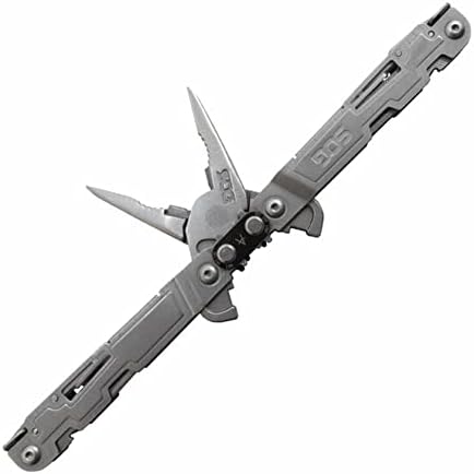 SOG PowerAccess Stainless Steel Multi-Tool Well-Rounded One-Handed Lightweight Daily Pocketable for Backcountry 18 Tools, Stone Wash