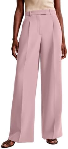 NIMIN Women Wide Leg Work Pants High Waisted Dress Trousers with Pockets