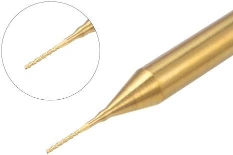uxcell 10Pcs 0.4mm Titanium Coat Carbide End Mill Engraving Milling Cutter CNC Router Bits for PCB Machine, 1/8" Shank