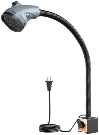 Magnetic Work Light, Flexible Gooseneck Work Light with Rotatable Lamp Head and Adjustable Magnetic Base, Workshop Tool Light or CNC MlilingDrill Press Sewing Machine Industrial Lighting,18W