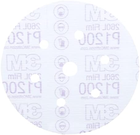 3M Hookit Finishing Film Abrasive Disc 260L, 01068, 6 in, Dust Free, P1200, 100 Discs per Carton