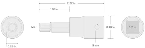 TEKTON 3/8 Inch Drive x M5 Triple Square Impact Bit Socket | SIB18205