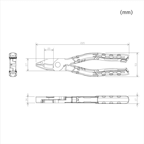 ENGINEER 8.5" Shearing Linesman Pliers Cable/Wire Cutter Blades for Electrician Work, Screw Extractor Jaws For φ0.1-0.37 inch screws (3-9.5 mm)