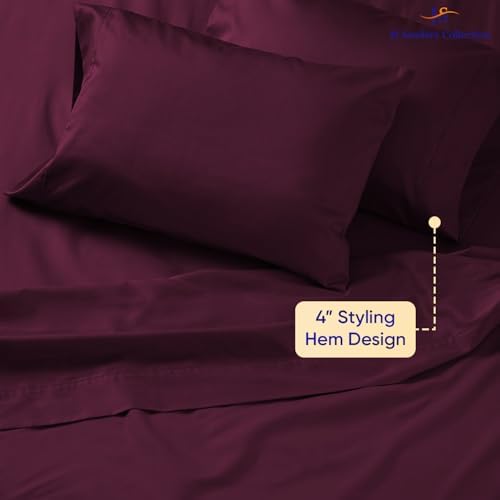 JS Sanders Collection 4PC Boat Sheet Set Universal XL V Berth, Wine