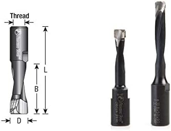 Amana Tool 316034 Carbide Tipped 2 Flute RH Rotation 12mm D x 70mm CH x M8x1 Thread for Domino Joining Machine for Festool
