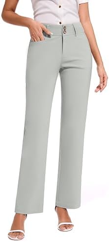 KICZOY Women Dress Pants Stretch Business Straight Leg with Pockets Wear to Work Casual 2026 Suitpants