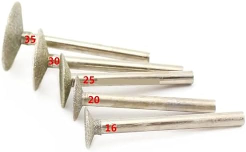 Grinding Wheel for Drill 16/20/25/30/35mm Diamond Grinding Needle Bit Mounted Point Carving Tools Shank 6mm 1/4" for Gemstone Jewelry(Head Diameter 25 mm)