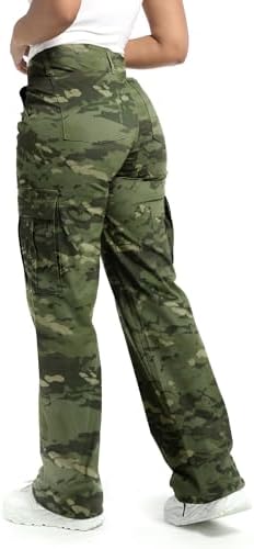 Soulsfeng Women's Baggy Cargo Pants Relaxed Fit Casual Cotton Hiking Pants with 6 Pockets