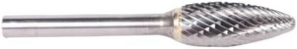 Drill America SH-5 Carbide Burr/Rotary File Flame Double Cut for Die Grinder 1/2" Dia. x 1-1/4" Cut Length with 1/4" Shank and 6" Overall Length, DUL Series