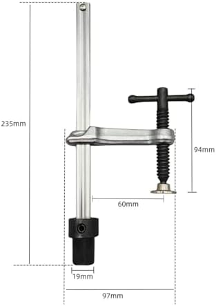 Generic Insertion Clamp Fixture Ratchet Function Table Clamp Bench Tool Alloy Steel Holding Device Suitable for Workshop Metalworking Carpentry Assembly, T-bar Insert Clamp 160x60 Base 19mm