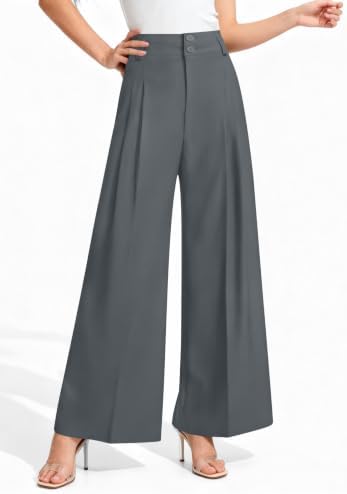 PRETTYGARDEN Women's High Waisted Wide Leg Dress Pants