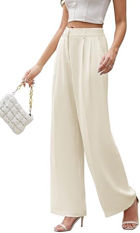 FUNYYZO Wide Leg Dress Pants for Women Work Slacks Business Casual Outfits
