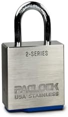PACLOCK's 2-Series Padlock, UCS, 5/16" Diameter Hard. Stainless Steel Shackle, 1-3/16" Tall, High Performance 6-Pin Cylinder, One Lock Keyed to a Number U-Pick! w/ 2 Keys, Stainless Steel