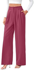 FUNYYZO Wide Leg Dress Pants for Women Work Slacks Business Casual Outfits
