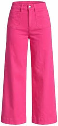 GRAPENT Women's Wide Leg Jeans High Waisted Cropped Stretchy Denim Pants